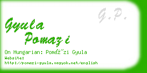 gyula pomazi business card